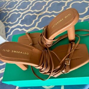 Brown Strappy Block Heel Sandals